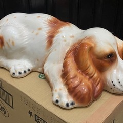 イタリア製　犬　置物　陶器　オブジェ　ガーデニング