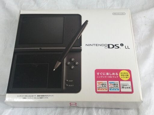 任天堂　DSi LL ダークブラウン、周辺機器とソフト付き（ドラゴンクエスト、百ます計算）