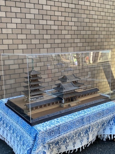 逸品 貴重希少 小林孝心作 細密木造国宝法隆寺西院伽藍 五重塔 1/100 