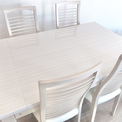 ダイニングセット アビー 5点セット ホワイト