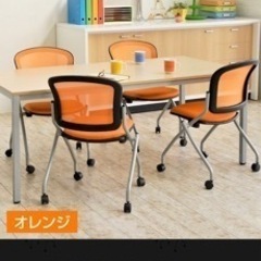 超美品【テーブルと椅子6脚セット】ミーティングテーブルセット 会議テーブル 会議机 テーブル チェア セット 椅子 イス