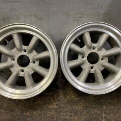 ワタナベ 14インチ 6.5J4H114.3約+14 Bタイプ 8スポーク 2本セット 旧車ホイール　(VHE266)クレジットカード QRコード決済可能