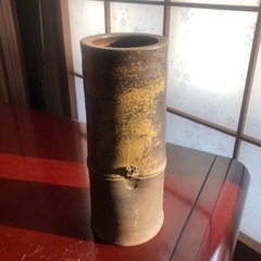 花器　備前焼　竹花入　日本工芸品