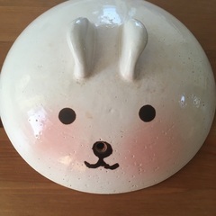 【無料】土鍋の蓋　ウサギ　直径20cm