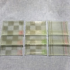 ★500円均一SALE★3種類デザイン平ガラスプレート9枚セット