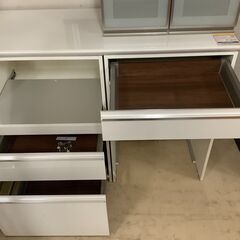 Pamouna/パモウナ レンジボード 食器棚 WH×シルバー ブルーモーション【ユーズドユーズ名古屋天白店】J1441 Pamouna (パモウナ) レンジボード ホワイト｜トレファクONLINE
