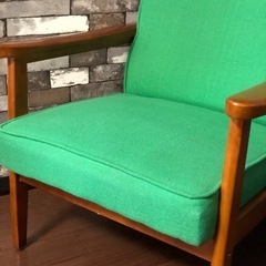 カリモク60 Kチェア　1シーター　タープグリーン　リプロダクト