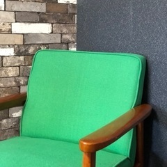 カリモク60 Kチェア　1シーター　タープグリーン　リプロダクト