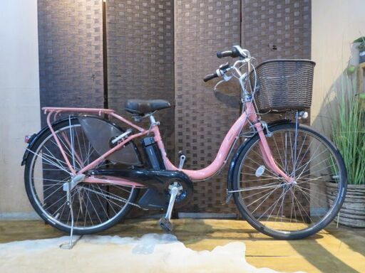 □BRIDGESTONE ASSISTA アシスタリチウム DX A6D61 ブリヂストン アシスタ ピンク 内装3段 26インチ 充電器付 楽々お買い物! 自転車 札幌発