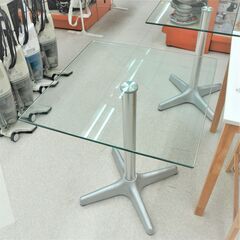 USED　ガラス天板　角　テーブル　W600