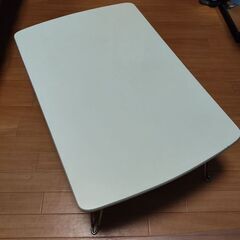 折りたたみシンプルローテーブル（白、アイボリー）