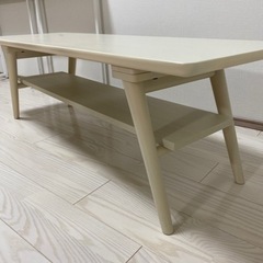 最終値下　ニトリ　ローテーブル　ホワイト　美品　幅120㎝ - 大阪市