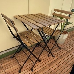 【ネット決済】IKEA ガーデンテーブル、イス　3点セット