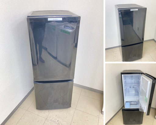 【地域限定送料無料】中古家電2点セット MITSUBISHI冷蔵庫146L+Panasonic洗濯機6kg