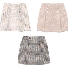 【ネット決済・配送可】lily brown 台形　スカート　ツイード