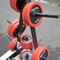 ☆ファイティングロード FIGHTINGROAD バーベル・ダンベルセット 55kg 波形シャフトバー&ダンベルシャフト計3本◆ジム代も浮いて自宅でトレーニング ☆ファイティングロード FIGHTINGROAD バーベル・ダンベルセット 55kg