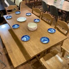 【愛品館市原店】ベンチダイニング7点セット【愛市IDS】