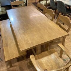 【愛品館市原店】ベンチダイニング7点セット【愛市IDS】