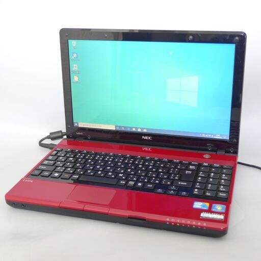高速SSD レッド 赤 ノートパソコン 13.3型 NEC LaVie PC-GL132C6AR 中古美品 Core i3 4GB DVDマルチ 無線LAN Wi-Fi Windows10 Office