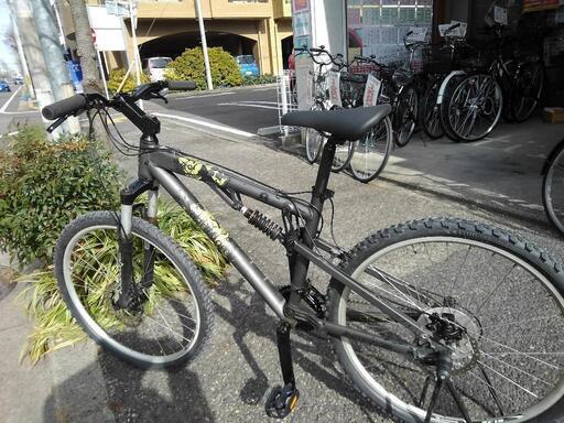 値下げ！中古自転車1841 前後タイヤ新品！ マウンテンバイク 