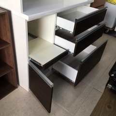 キッチンボード 食器棚 茶色 引っ越し 約 幅120 白