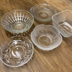 昭和レトロ 昔のガラスのお皿 ガラス細工 ビンテージ食器 小鉢 ...