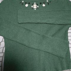 緑★ショート丈セーター