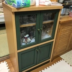 【無料】食器棚小・緑