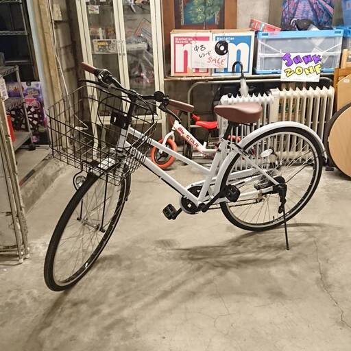 ✨期間限定・特別価格✨【美品】シマノ／SHIMANO カゴ付き自転車 26インチ ホワイト 中古自転車