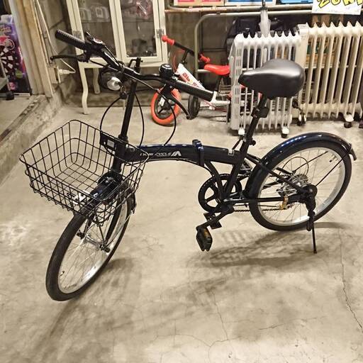 ✨期間限定・特別価格✨【美品】シマノ／SHIMANO 折りたたみ式 カゴ付き自転車 20インチ ブラック 中古