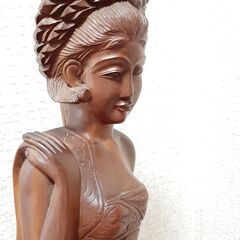 アジアン雑貨  木彫り工芸品 インドネシア バリ 優しい表情の女...