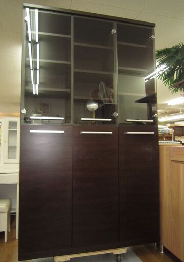 R320 生松工芸 フィーノ（DB) 書棚、本棚、幅120cm