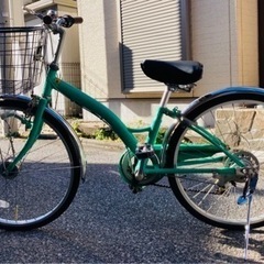 自転車 24インチ 子ども キッズ グリーン シマノ ギア