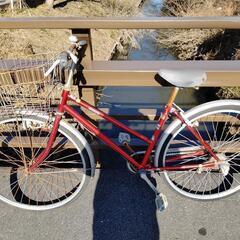 値下げ(chariyoshy出品)27インチ自転車赤色