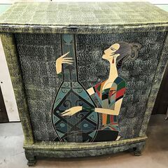 ■ioy0126■オリエンタルなボトルラック■回転扉/ボトル収納■