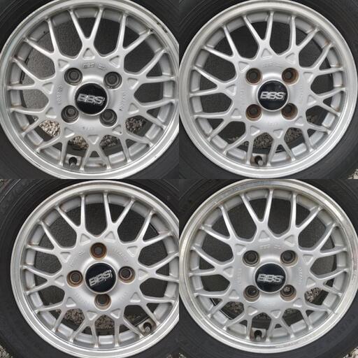 BBS アルミホイール 13インチ ET45 タイヤ付き ミラジーノ