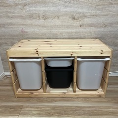 【ネット決済】IKEA トロファスト　無垢素材　ピンク　ブラック