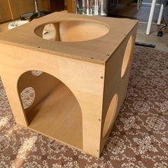 未使用手作り国産木製雑貨　小型犬用サイコロハウス犬小屋