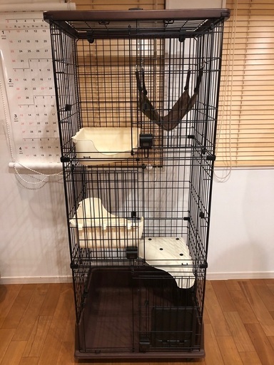 【中古】猫用ケージ Petio キャットルームサークル3段