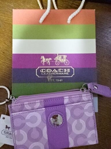 COACH コーチ コインケース／キーケース 43623 SV/Purple Multi