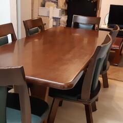 食卓テーブル+椅子６脚　大きめ