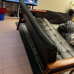 カリモク60 Kチェア 2シーター スタンダードブラック 中古 美品