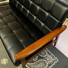 カリモク60 Kチェア 2シーター スタンダードブラック 中古 美品