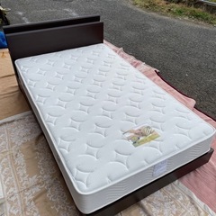 LivinsBEDセミダブルサイズヘッドボード付枠+ボンネル24...