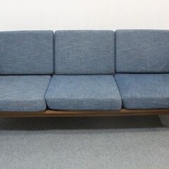 CRASH GATE/クラッシュゲート ハリス 3人掛け ナラ材 北欧ヴィンテージ風 関家具 ソファ 中古家具 店頭引取歓迎 R5024)