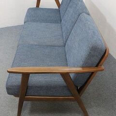 CRASH GATE/クラッシュゲート ハリス 3人掛け ナラ材 北欧ヴィンテージ風 関家具 ソファ 中古家具 店頭引取歓迎 R5024)