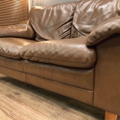 ☑️メル売約済み　高級輸入家具Italソファー極上なめし本革2人掛けエスハウス