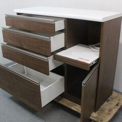 古賀家具 ハイカウンター セイント 幅120 ソフトクローズ モイス ブラウン レンジボード KOGA 食器棚 中古家具 店頭引取歓迎 R5022)