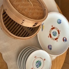 【ネット決済】新品せいろ・陶器皿セット
