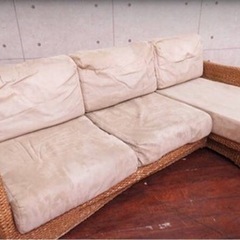 1384番■クワイエットアワーズ■バリ風■ウォーターヒヤシンス■L字型ソファ◾️定価37万